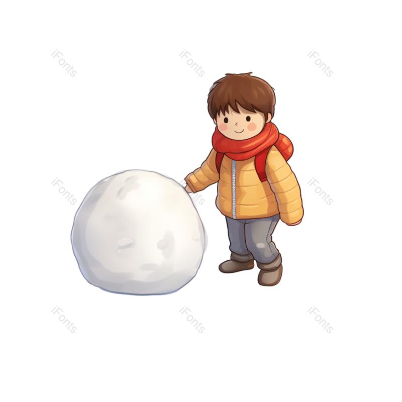 雪地图片,立冬元素,堆雪人PNG,冬天免抠素材